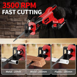 FULLYEA Reciprocating Saw Cordless, Brushless Reciprocating Saw 0-3500 SPM, Cordless Saw with 2 * 2.0Ah Battery & 4 Saw Blades, Battery Powered Reciprocating Saw for Wood/Metal/Plastic Cutting FULLYEA