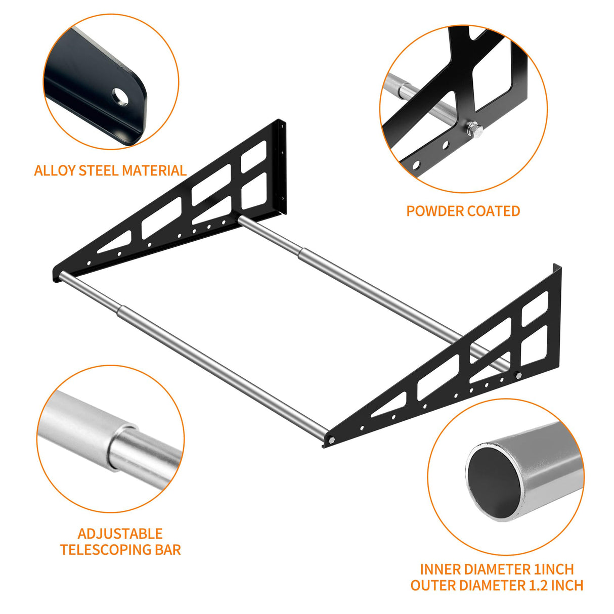 Foozet Tire Rack Wall Mount,Heavy Duty Adjustable 31"-56" Tire Storage Rack, Wheel Racks for Garage with Telescopic Rods, Hanging Garage. Foozet
