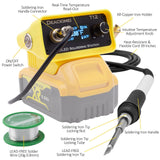 Deackimei Cordless Soldering Iron Station for Dewalt 20V Max Battery, Temperature Adjustable, Auto Sleep & Low Voltage Protection, °C/ºF Conversion, OLED Digital Display, Lead-Free Solder (Tool Only) Deackimei