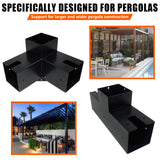 ITeVe.GD 3-Way Pergola Kit,3-Way Right Angle Corner & T-Shape Straight Pergola DIY Brackets for 4x4 (Actual:3.5"x3.5") Lumber for Patio Pergola,Log Cabin Gazebo W/Hardware - 6 Pack ITeVe.GD