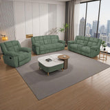 Manual Recliner Sofa Set,Corduroy Reclining Couch Set,Modern Living Room Furniture Set,Reclining Sofa Couch Chair for Living Room Home Office(Green,3 Pieces Set) Pon Living Furniture Inc