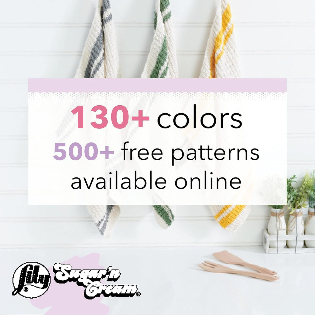 Lily Sugar 'N Cream The Original Solid Yarn, 2.5oz, Medium 4 Gauge, 100% Cotton - Ecru - Machine Wash & Dry Lily