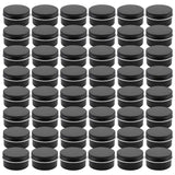 Foraineam 48 Pack 1 oz. Aluminum Round Lip Balm Tin Containers with Screw Lid - Metal Storage Travel Tins Matte Black Empty Tin Jars Foraineam