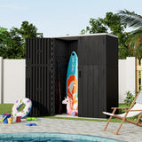 KINYING Outdoor Vertical Storage Shed,57 Cu.ft Outdoor Storage Cabinet Waterproof,Resin Sheds & Outdoor Storage Clearance for Garden,Patio,Backyard,Lockable (Black) KINYING