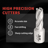 Annular Cutter Set 13 Pcs by S&F STEAD & FAST, Cutting Depth 1" Cutting Diameter 7/16" to 1-1/16" Inch, Mag Drill Bits Kit for Magnetic Drill Press, with 2 Pilot Pins S&F STEAD & FAST