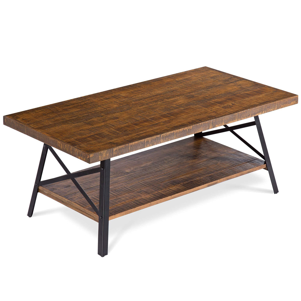 Olee Sleep Cocktail Table with Metal Legs, Rustic Brown Olee Sleep