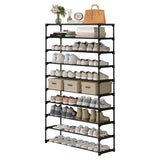 Calmootey 10-Tier Shoe Rack, Tall Large Capacity 50 Pairs Shoes Storage Organizer, Stackable Wide Shoe Shelf for Entryway, Hallway, Black Calmootey