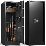 Marcree Gun Safe, 8-10 Gun Cabinet for Rifles and Shotguns with Dual Alarm System, Electronic Rifle Safe with Removable Shelf, Quick Access Large Gun Locker with Magnetic Gun Rack, Assembly Required Marcree