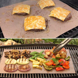 AOOCAN Copper Grill Mat Set of 5 - Non-Stick BBQ Outdoor Grill, Copper Grilling Mats Reusable and Easy to Clean, Works on Electric Grill Outdoor Gas Charcoal BBQ as Seen on TV-15.75 x 13 Inch Aoocan