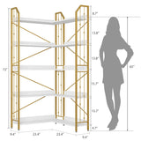 GarveeHome Corner Bookshelf 72" L Shaped Bookcase, Corner Bookshelves Industrial Bookcase 5 Tier L-Shape Bookshelf, Large Bookcases with Beaded Design Tall Display Rack Shelf for Living Room Bedroom GarveeHome