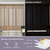 Graywind Fabric Vertical Blinds Custom Size Blackout Vertical Blind Free Wand Control Reversible Privacy Track Slats Set for Patio Sliding Glass Door Window (Coffee) Graywind