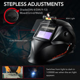 TRQWH Welding Hood Auto Darkening Welding Helmet with Light True Color 1/1/1/2 Top Optical Clarity Wide Shade 9-13 Welding Mask with Grinding Weld Helmet (KTS-JS01) TRQWH