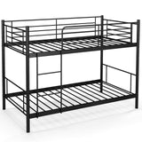 KOMFOTT Metal Twin Over Twin Bunk Bed, Heavy-Duty Metal Bunk Bed Fame with Ladder& Full-Length Guardrails for Kids, Teens & Adults, Space Saving Bunk Bed, No Box Spring Needed KOMFOTT
