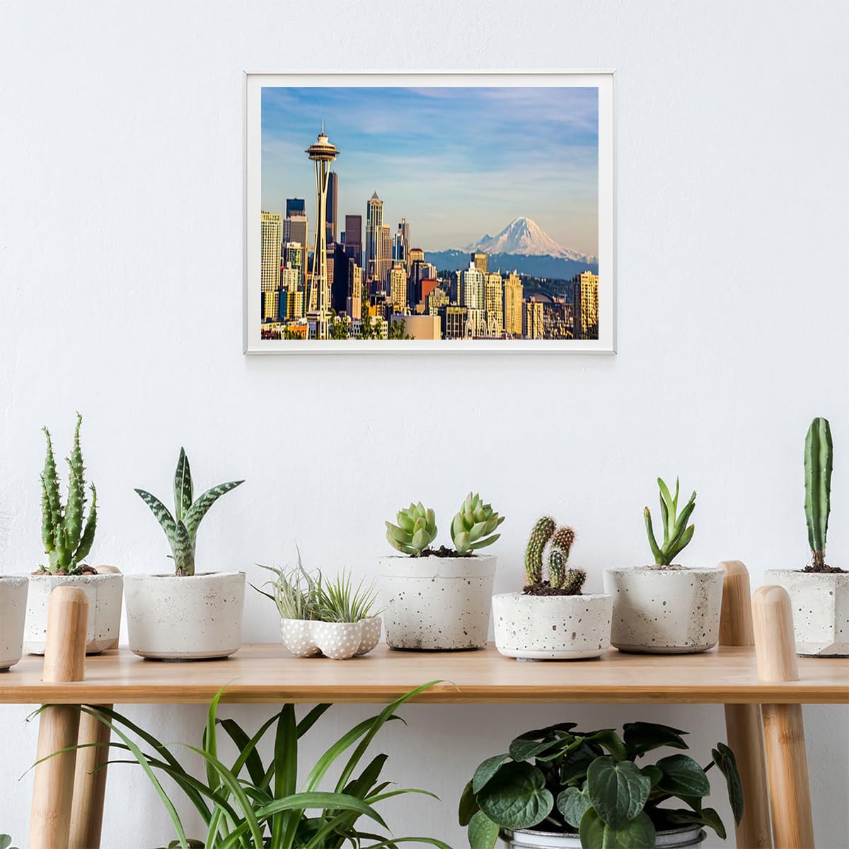 YEEIFFD Diamond Painting Seattle Mount Rainier Giving The Backdrop to Seattle Skyline for Adult Painting Kits Diamond Art Perfect for Home Wall Decor 12"x16" YEEIFFD