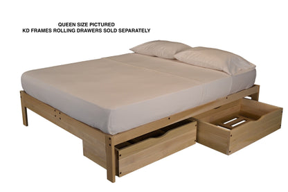 Nomad Platform Bed by KD Frames - King Size Unfinished Wood Bed Frame with Minimalist Swedish Design - WoodArtSupply