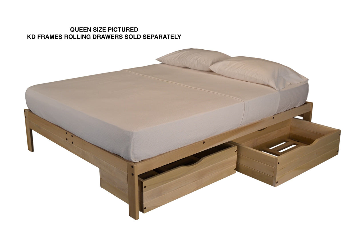 Nomad Platform Bed - Full Size Unfinished Wood Frame with Minimalist Swedish Design KD Frames