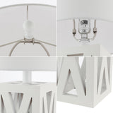 JONATHAN Y JYL1062B-SET2 Stewart 21.5" Wood LED Table Lamp Farmhouse, French Country, Rustic, Bohemian, Bedroom, Living Room, Office, College, Bookcase, White (Set of 2) JONATHAN Y