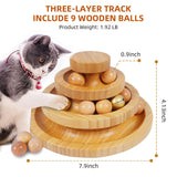 DoogCat Cat Ball Track Toy,Kitty Toys Roller,3-Level Ball Tower with 9 Removable Balls,Interactive Cat Toy, DIY Circle Fun Toy for Kitten Mental Physical Exercise - Medium Size DoogCat