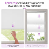 Astomi Cordless Blackout Roller Shades for Windows - Pull Down Roller Shades with Valance, Easy to Install, for Living Room, Bedroom, Office, Bathroom, 22" W x 72" H, White Astomi