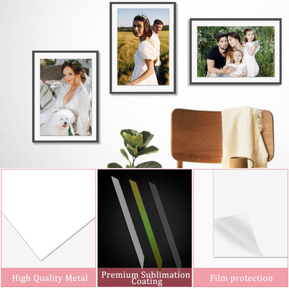 20 Pcs Sublimation Metal Photo Blanks 8x10 Inch Metal Sublimation Sign Blanks 0.45mm Thick Aluminum Sublimation Blanks for DIY Photo Sign Wall Poster Frame,Crafts,Gift,Home Decor