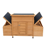 RUNVA Chicken Coop, Large Wooden Chicken Hutch with 6 Nesting Boxes, Outdoor Hen House,Small Animal Cages, Duck Houses RUNVA