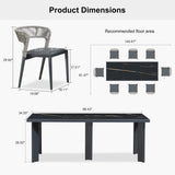 PURPLE LEAF 9 Pieces Outdoor Dining Set Outdoor Patio Furniture Aluminum Rattan Wicker Patio Table and Chairs Set for Lawn Backyard Deck Dark Grey PURPLE LEAF