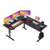 BANTI 63" L Shaped Standing Desk, Adjustable Corner Standing Desk L Shape, L-Shaped Adjustable Desk with Splice Board, L Shape Standing Desk, Black BANTI