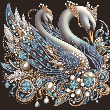 Anuver Diamond Painting Kits for Adults Swan, 5D Special Shape Crystal Rhinestones Diamond Painting for Beginners, Diamond Art Kits for Home Wall Decoration, 12×12 Inch Anuver