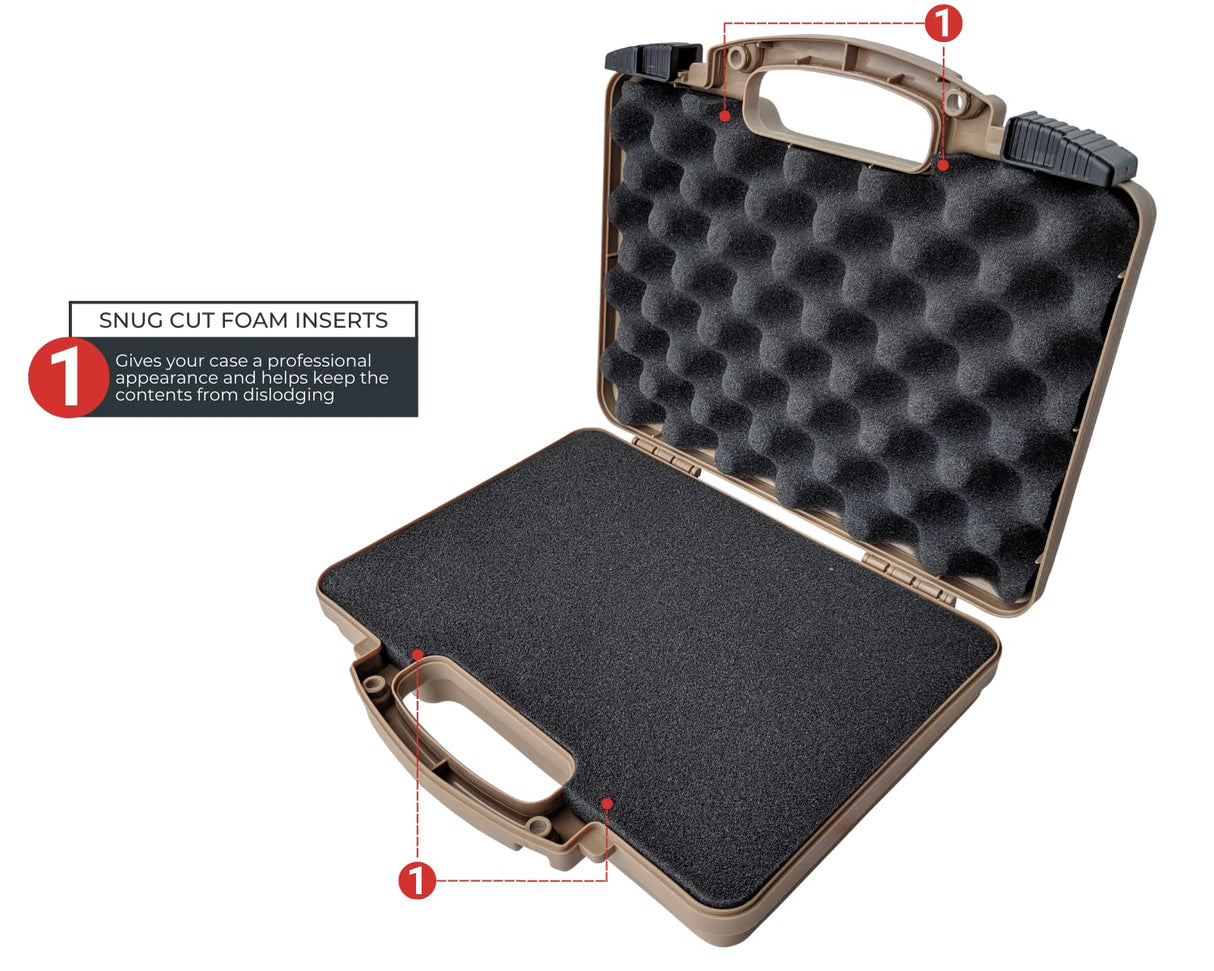 Cedar Mill Fine Firearms TSA Approved Gun Case - Gun Carry-on Bag for Handgun & 9mm Pistol, Revolver - Airline Approved Hard Case - Travel Pistol Carrying Bag (12.3” x 10.5”) Cedar Mill Fine Firearms