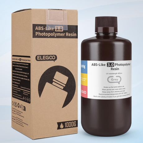 ELEGOO ABS-Like Resin 3.0, Photopolymer Resin UV Curing 405nm, Upgraded ABS 3D Printing Resin, Higher Precision, Lower Shrinkage 3D Resin for LCD/MSLA/DLP 3D Printer, White 1000G Deeplee