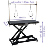 ACIDBOLT 50 Inch Electric Dog Grooming Table, Heavy Duty Height Adjustable Collapsible Extra Large Pet Grooming Table with Overhead Arms, Two Nooses & Anti Slip Tabletop, Black ACIDBOLT