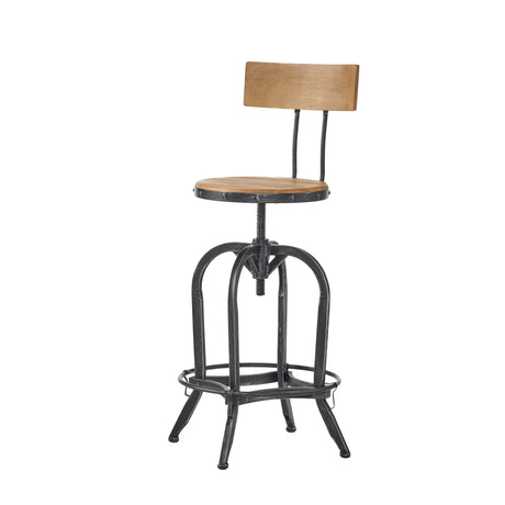 Christopher Knight Home Ximen Fir Wood Barstool with Backrest, Naturally Antique Christopher Knight Home