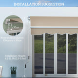 Outsunny 13' x 8' Retractable Awning, Patio Awnings, Sunshade Shelter w/Manual Crank Handle, UV & Water-Resistant Fabric and Aluminum Frame for Deck, Balcony, Yard, Beige Outsunny