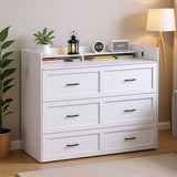 Kikihouse Murphy Bed with Storage & Charging Station, Queen Size Murphy Cabinet Bed Hideaway Bed with Motion Sensor Lights for Bedroom/Guest Room/Office, Foldable Platform Bed Frame, White Kikihouse