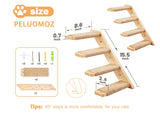 PELUOMOZ Cat Climbing Shelves Wall Mounted 2PCS Four Steps Reversible Left & Right Direction, Cat Shelf Stairway for Wall with Jute Scratching Ladder Shelves Pet Furniture for Perch Sleeping PELUOMOZ