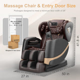 FURNIMAT 2025 Massage Chair Full Body, Zero Gravity Massage Chair with 10 Fix Rollers, Heating, Foot Massage, Auto Modes, Bluetooth Speaker, Touch Screen Controller (Upgraded Version) FURNIMAT
