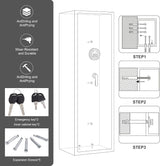 HEANVO 8-12 Gun Safe Biometric, Rifle Safes for Home, Gun Cabinet with Dual Alarm System, Rifle Gun Safe with Removable Gun Rack, Shotgun Safe with 4 Ways to Open HEANVO