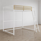 Little Seeds Haven Full Loft Bed, White/Gold Little Seeds