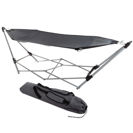 Hammock with Stand Included - Portable Hammock Fits into Carry Bag for Easy Travel - Perfect for Backyard, Pool, Beach, Hiking by Lavish Home (Gray) Lavish Home