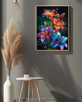 Lily Flowers Diamond Art Kits for Adults, Easy Crafts 5D Diamond Painting Dot Kit for Adult Beginners, Plant Flower DIY Round Dots Full Drill Diamonds Paintings Arts for Home Wall Decor Gifts 12X16 In Luckyrichrui