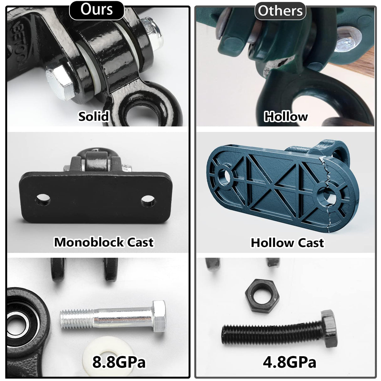 BETOOLL 2400 lb Capacity Heavy Duty Swing Hangers for Wooden Sets Playground Porch Indoor Outdoor & Hanging Snap Hooks Black of 2 BETOOLL