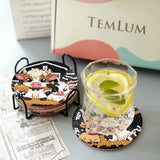 Canrichshop 8 Pcs Highland Cow Diamond Painting Coasters, Cute Animals Art Kits, 5D DIY Full Drill Dots, Arts and Crafts Supplies for Adults Canrichshop