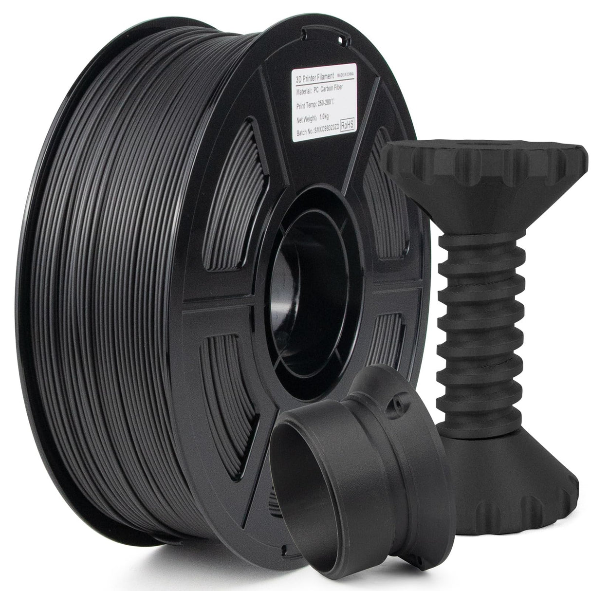 iSANGHU Carbon Fiber Polycarbonate Filament 1.75mm, UV/Heat Resistance PC-CF 3D Printer Filament, Carbon Fiber PC Filament for High-Temperature Technical Parts, 1kg(2.2lbs) Spool iSANGHU