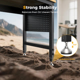 CAMMOO 60" Adjustable Heavy Duty Workbench, 2000 LBS Load Capacity Rubber Wood Work Table with Pegboard, Power Outlets, Work Bench for Garage, Workshop, Office, Home, Commercial CAMMOO