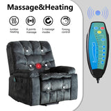 IOMOR Large Power Lift Recliner with Massage and Heat for Elderly, Heavy Duty & Safety Motion Reclining Mechanism, Ergonomic Electric Wider Chair with USB Port, 2 Hidden Cup Holders (1, Grey Green) IOMOR