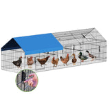 INJOPEXI Metal Chicken Coop 130"×40"×39" Chicken Runs for Yard with Cover Chicken Playpen Enclosure Chicken Pen Kennel Duck Coop Cage for Outdoor Backyard Farm Rabbit Dog Cat Small Animal Poultry INJOPEXI
