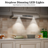 IKTCH 30 Inch Under Cabinet Range Hood, 900 CFM with 4-Speed Gesture Sensing & Touch Control, Stainless Steel Range Hood IKTCH