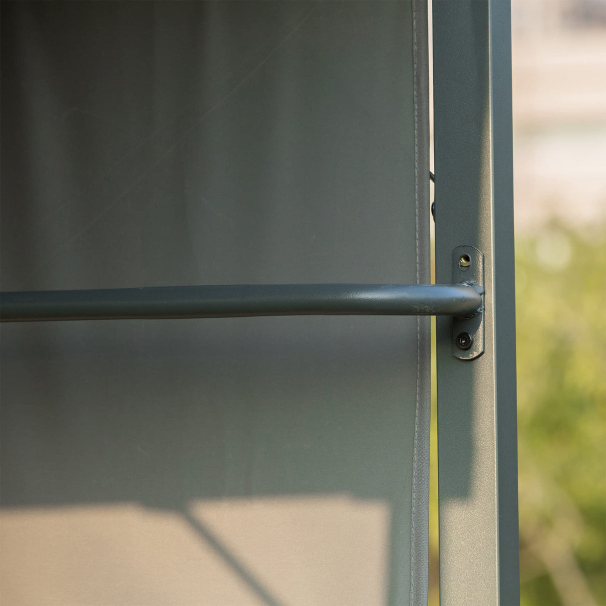 Outsunny 7FT Grill Gazebo BBQ Canopy with Sun Shade Panel Side Awning, 2 Exterior Serving Shelves, 5 Hooks for Patio Lawn Backyard Outsunny