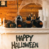 Redbaker 3 Pieces Halloween Black Cat Wooden Table Sign Halloween Tiered Tray Decor Rustic Halloween Tabletop Block Sign Farmhouse Fall Centerpieces for Halloween Home Shelf Party Decor Redbaker