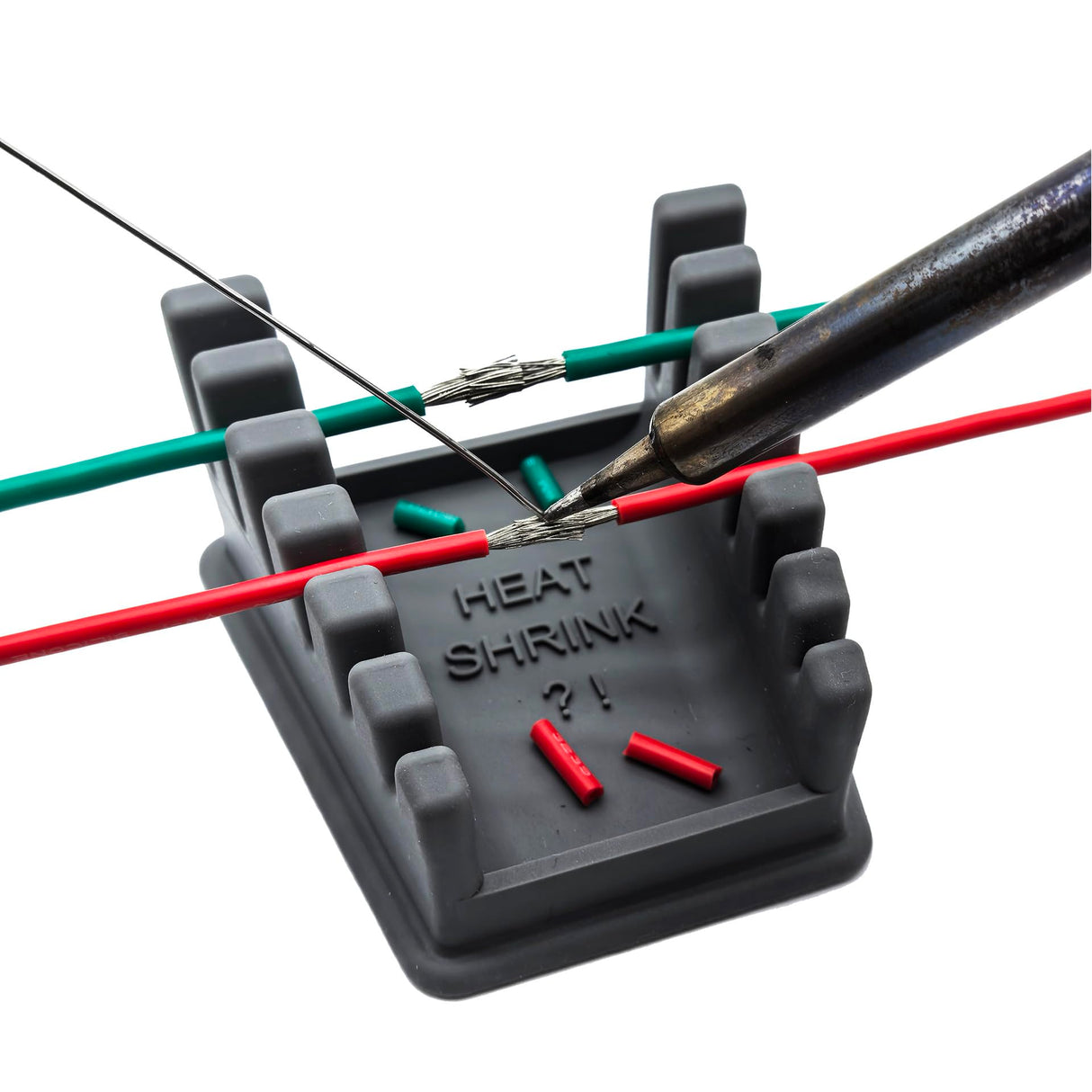 ZYRELYNX Upgraded Silicone Soldering Stand, Helping Hands Soldering Station, Soldering Wire Holder with 6 Slots - Third Hand Soldering Iron Stand for 32AWG to 12AWG Wires(Only Stand), Dark Grey, 1 Pcs ZYRELYNX